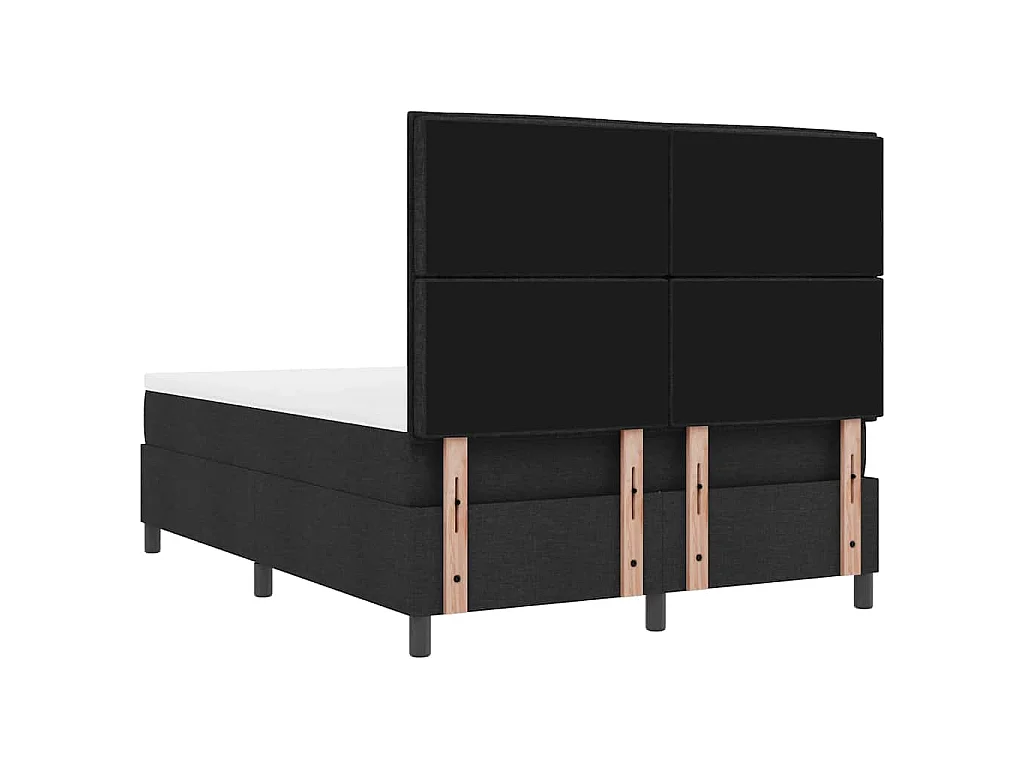 Boxspringbed met hoofdeinde Zwart 140 x 200 cm Stof