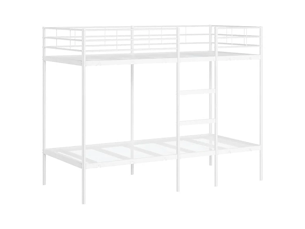 Letto a Castello senza Materasso Bianco 100x190 cm in Acciaio