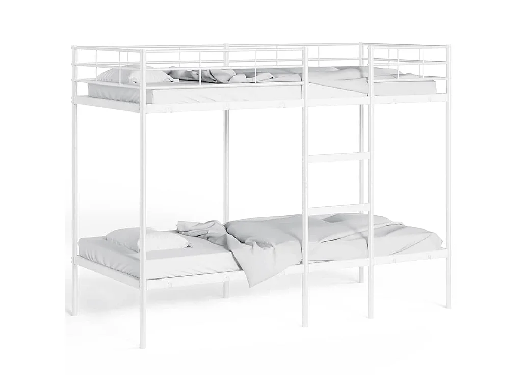 Lit superposé sans matelas blanc 100x190 cm acier