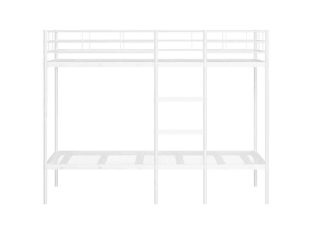 Lit superposé sans matelas blanc 100x190 cm acier