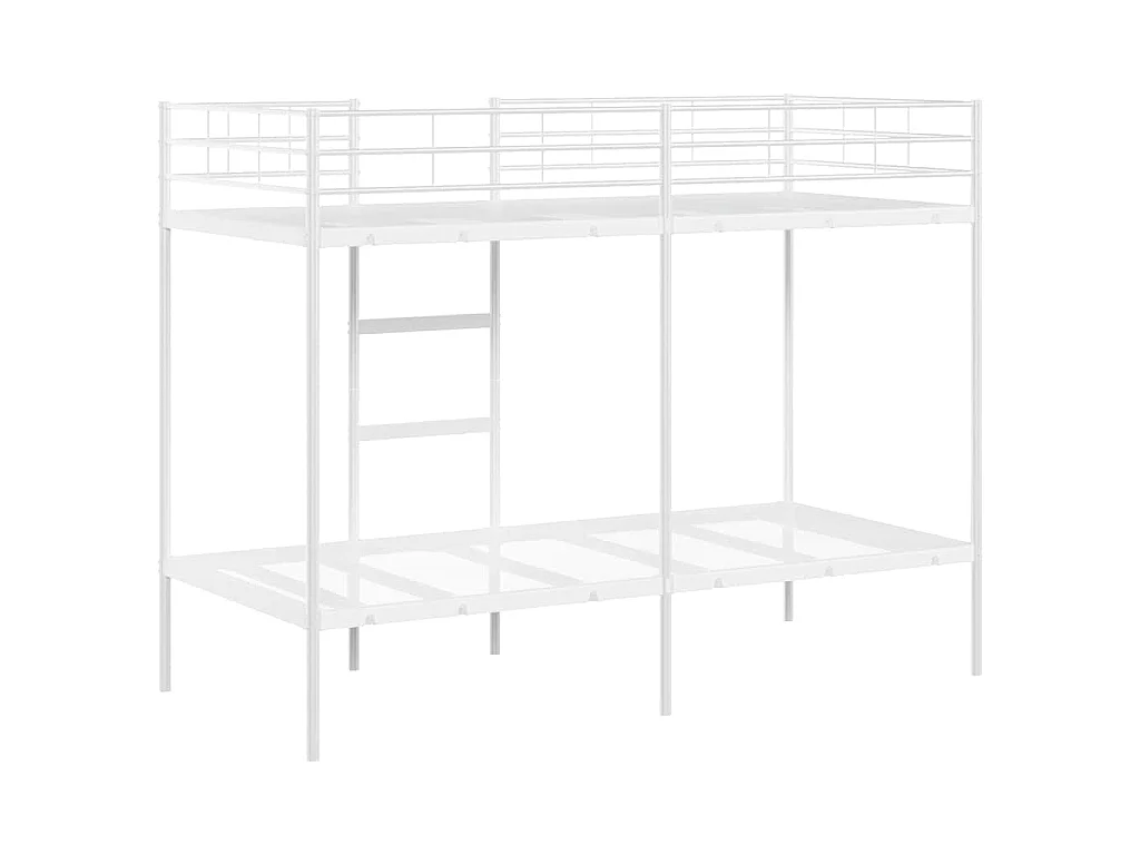 Lit superposé sans matelas blanc 100x190 cm acier