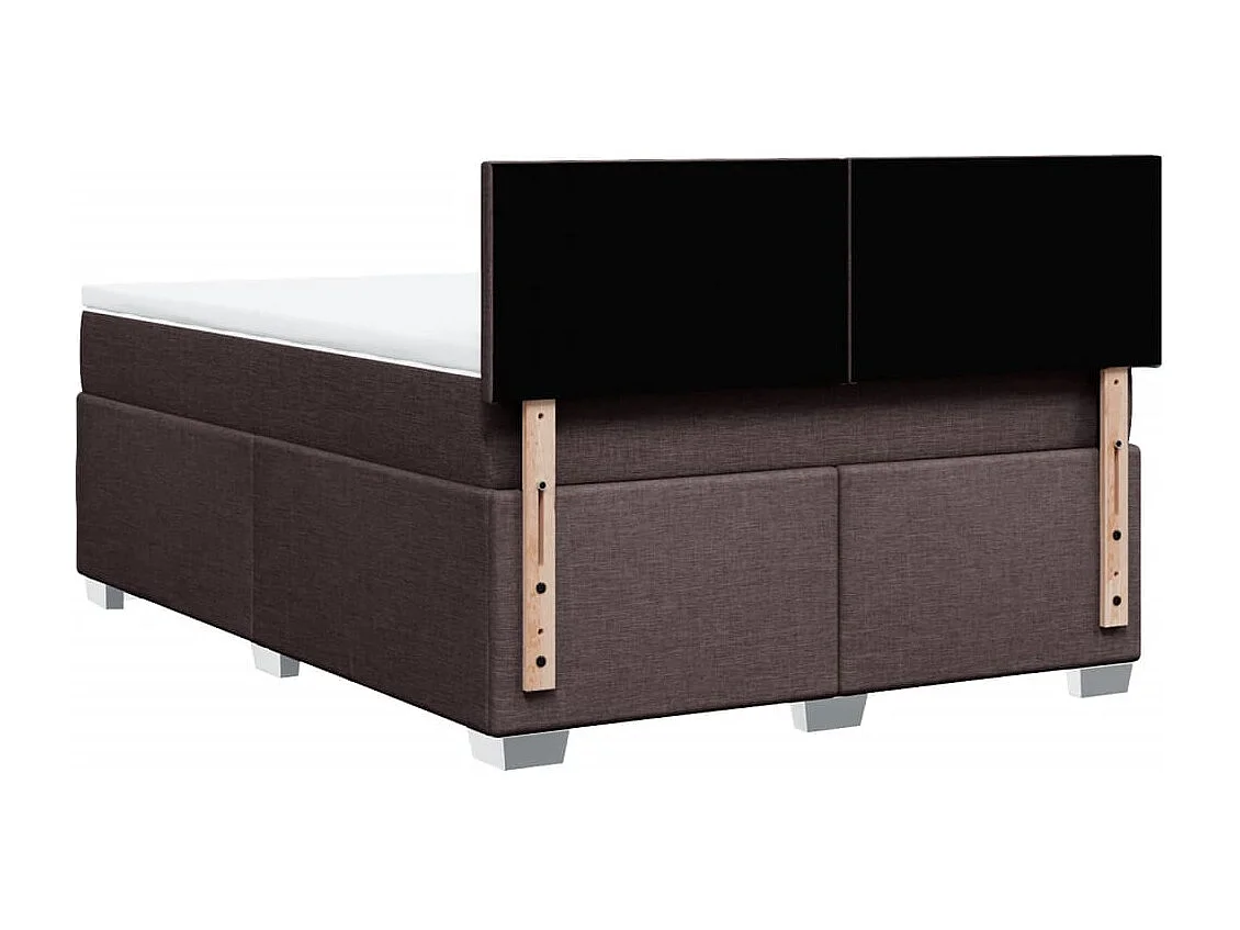 Giroletto a Molle con Materasso Marrone Scuro 160x200cm Tessuto