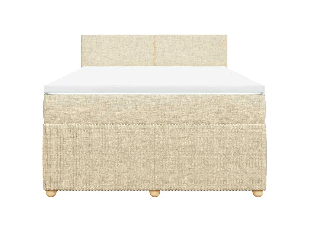 Giroletto a Molle con Materasso Crema 140x19 cm in Tessuto