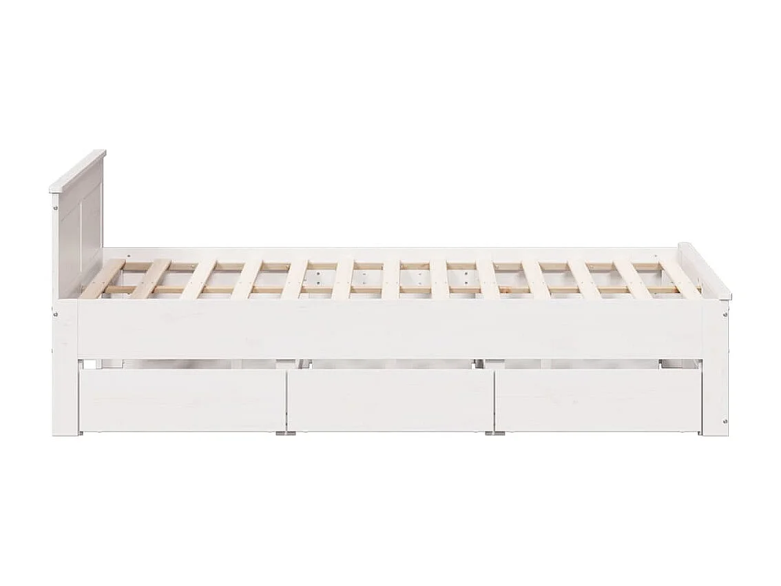 Giroletto senza Materasso con Testata Bianco 140x200 cm Pino