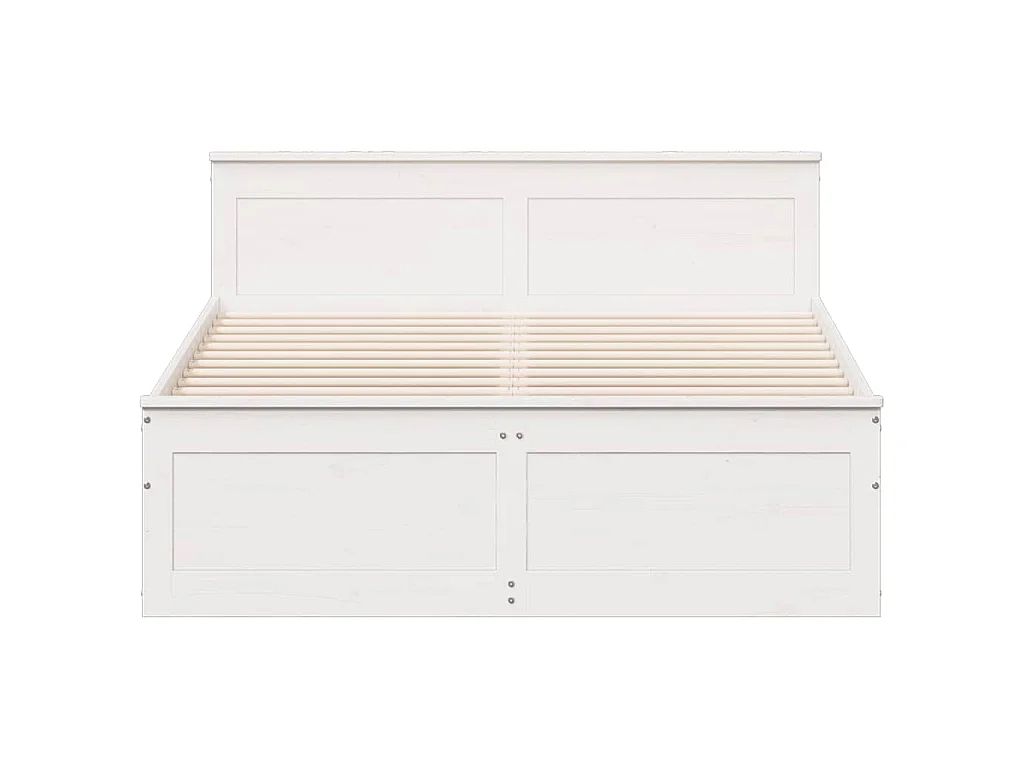 Bedframe zonder matras met hoofdbord grenenhout wit 140x200 cm