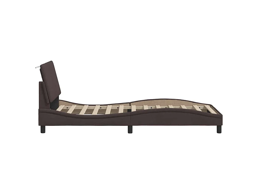 Giroletto senza Materasso Hanko Marrone Scuro 90x200 cm Tessuto