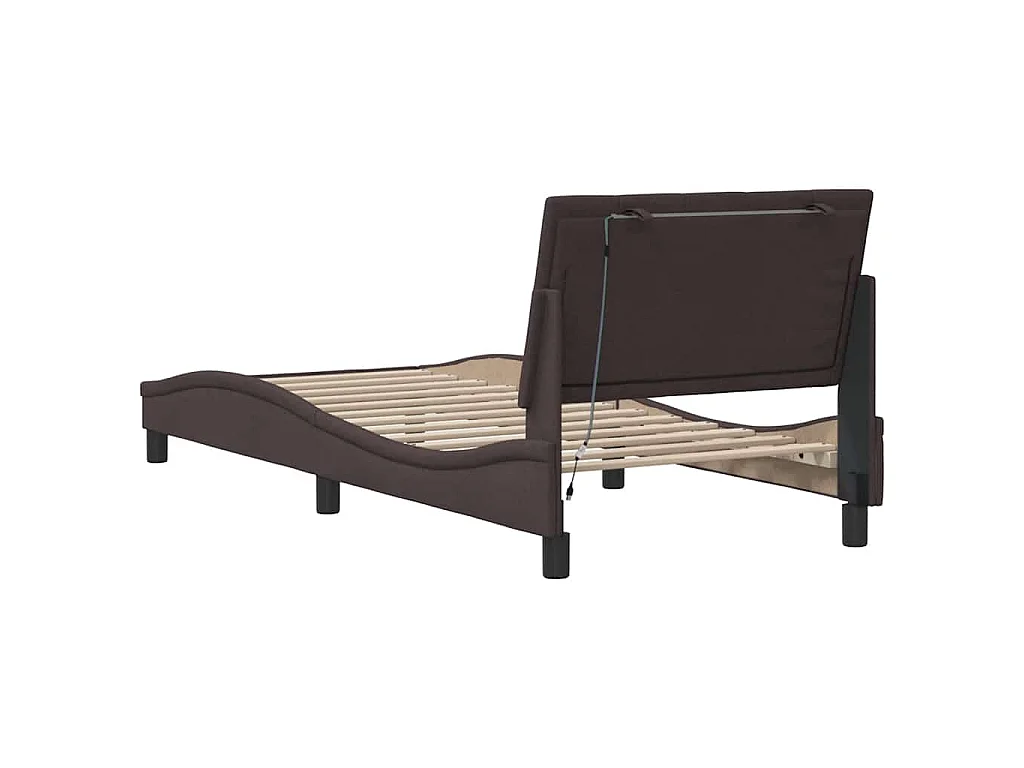Giroletto senza Materasso Hanko Marrone Scuro 90x200 cm Tessuto