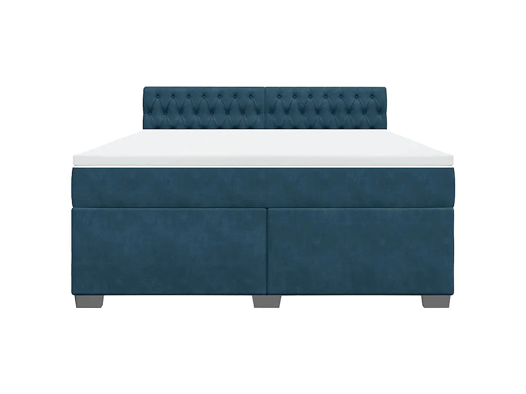 Boxspring met matras fluweel blauw 180x200 cm