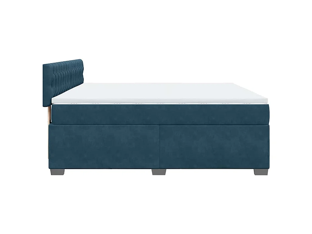 Boxspring met matras fluweel blauw 180x200 cm