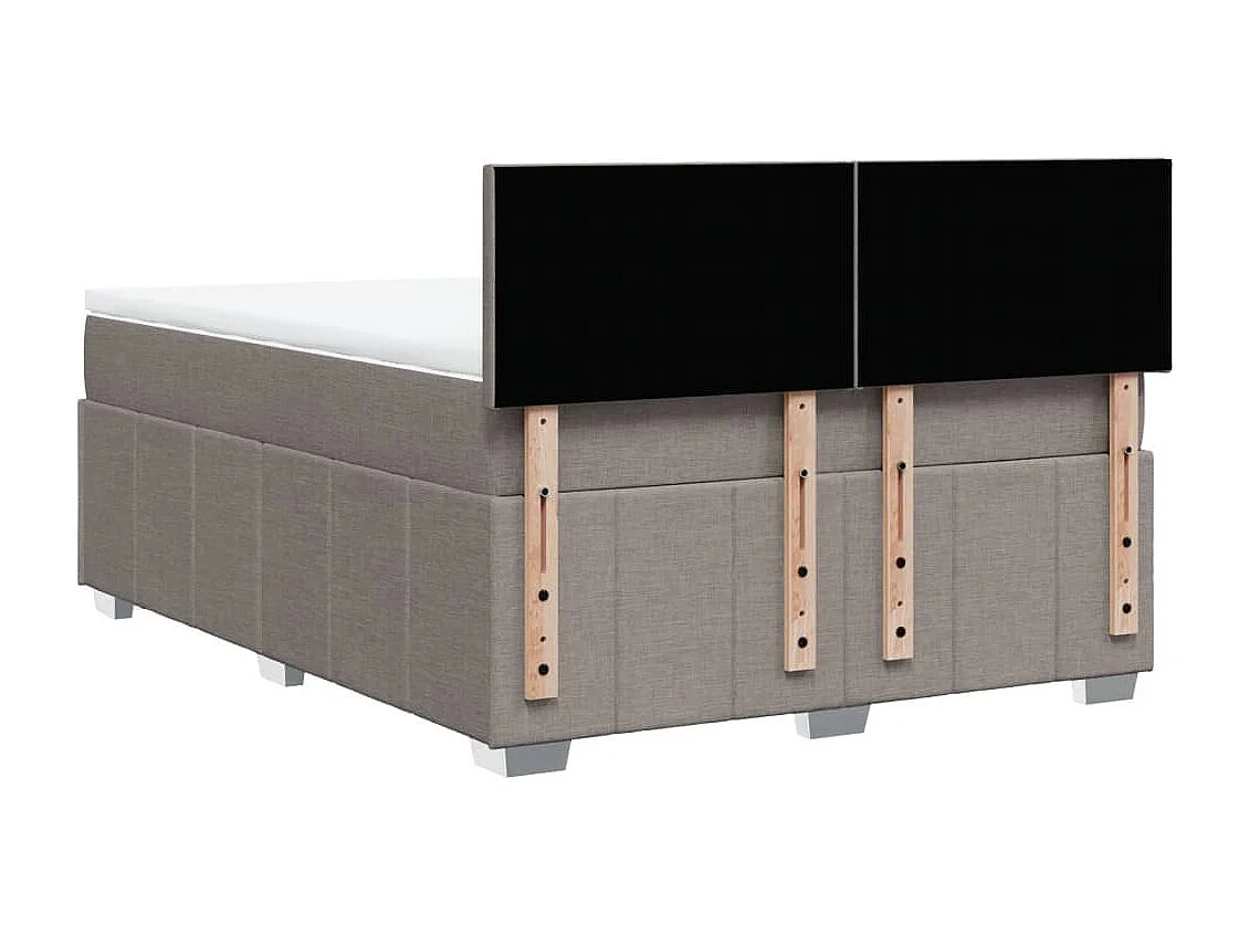 Sommier à lattes de lit avec matelas Taupe 160x200 cm Tissu