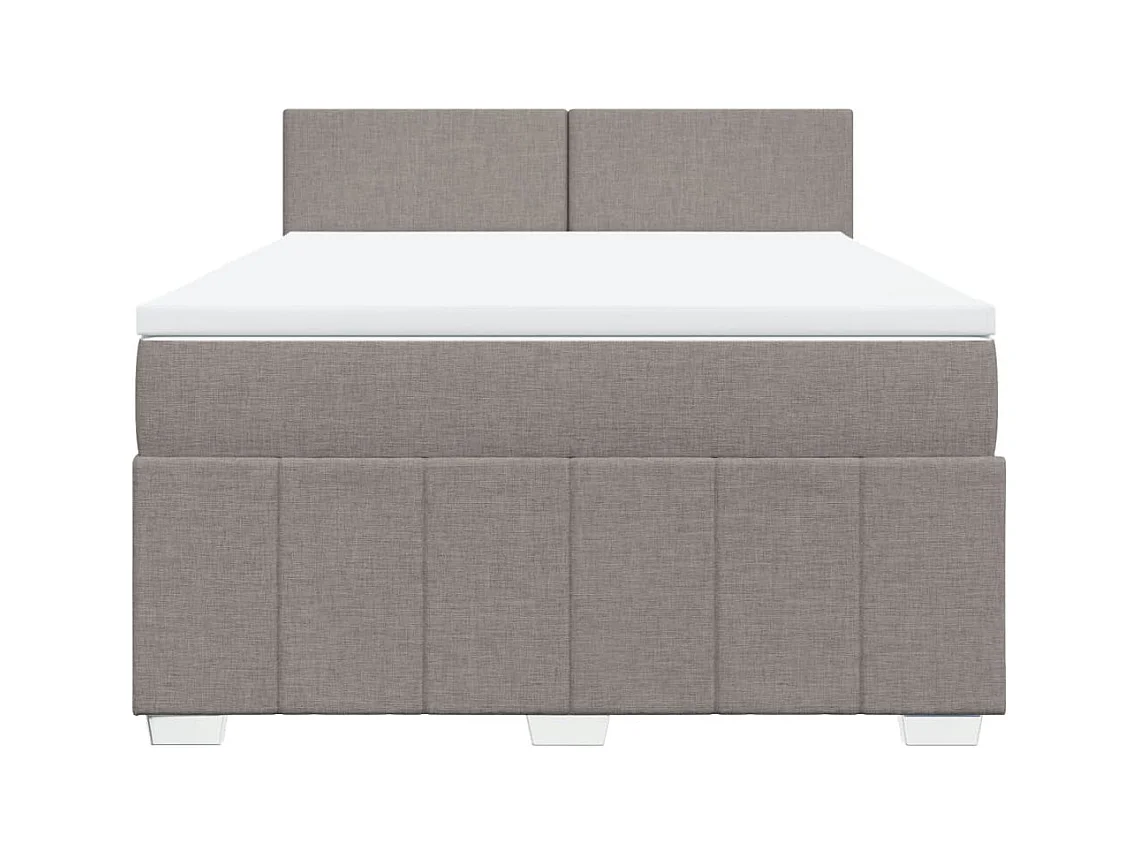 Sommier à lattes de lit avec matelas Taupe 160x200 cm Tissu