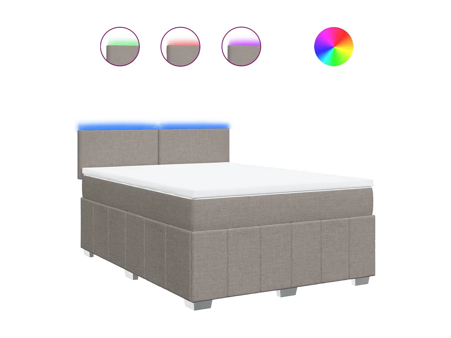 Boxspring met matras stof taupe 160x200 cm