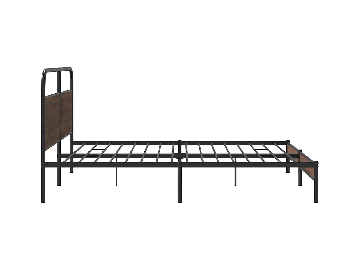 Cadre de lit en métal sans matelas chêne marron 180x200 cm