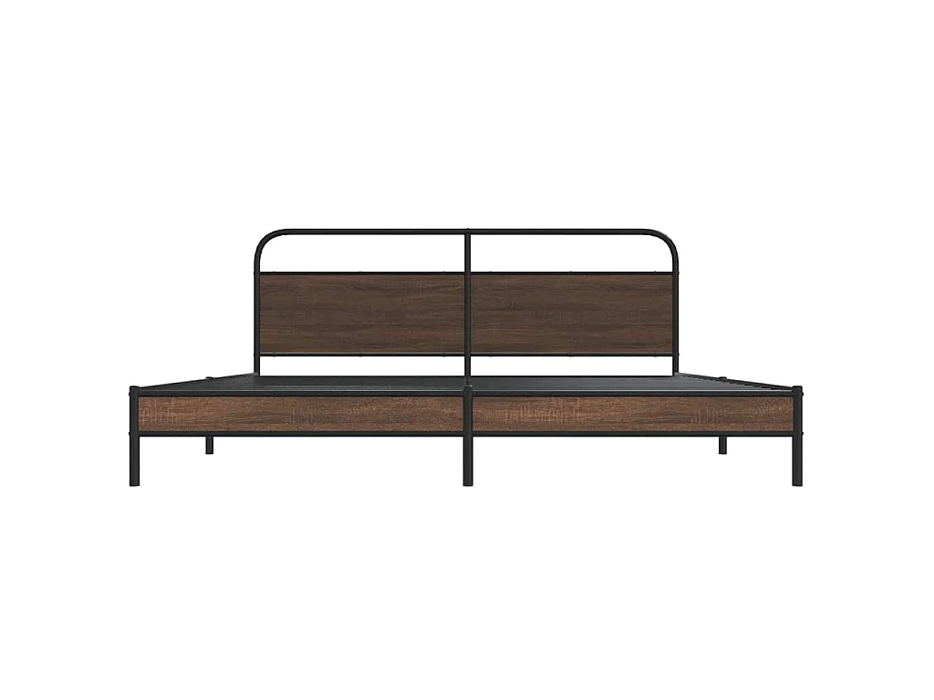 Cadre de lit en métal sans matelas chêne marron 180x200 cm