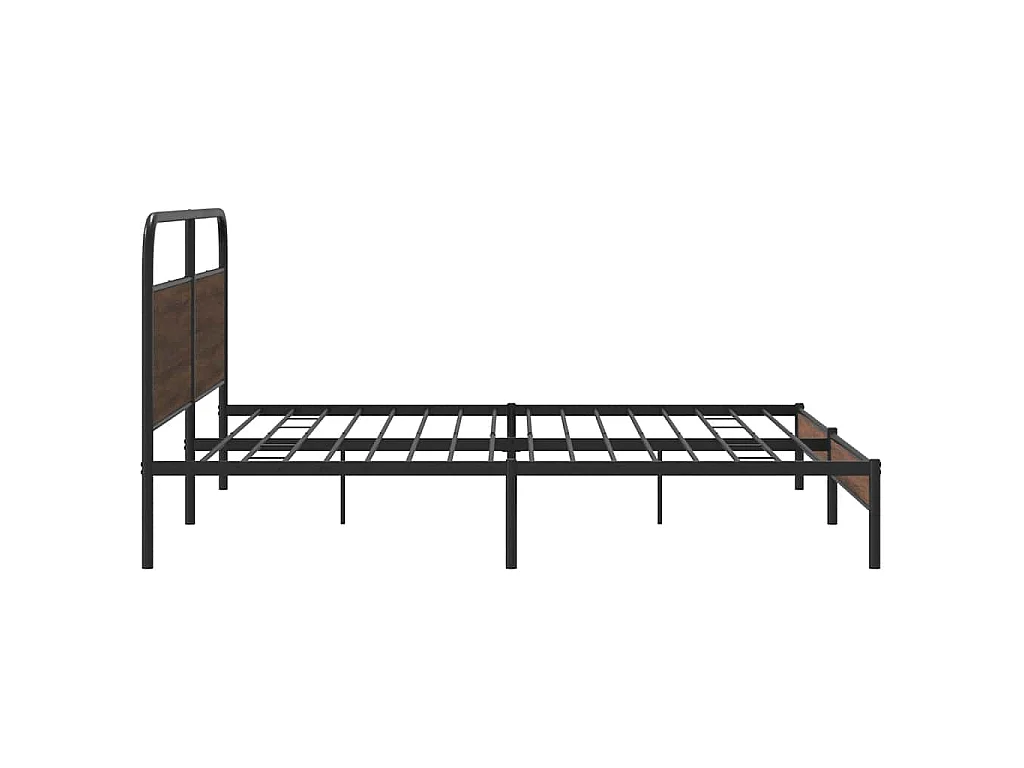 Cadre de lit en métal sans matelas chêne marron 180x200 cm