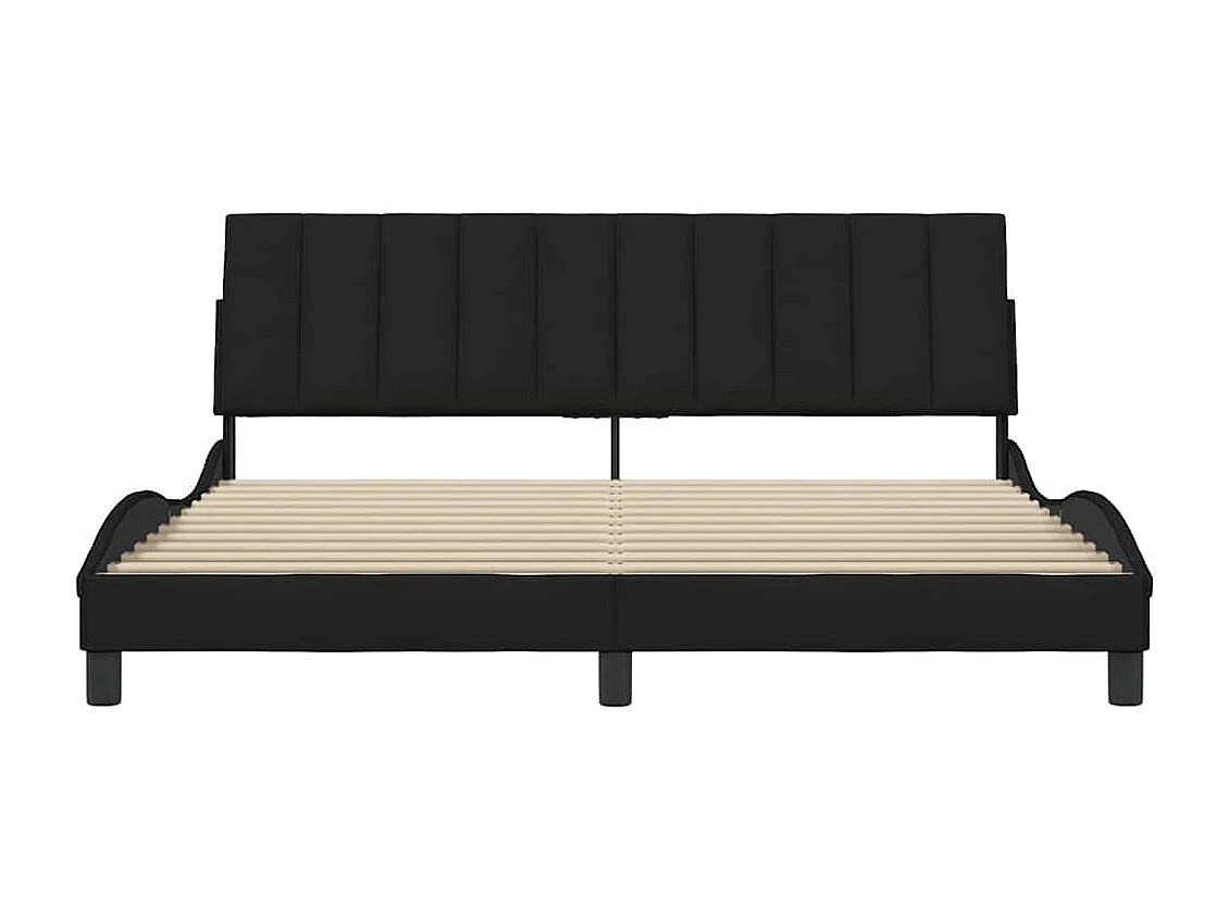Cadre de lit sans matelas Hanko noir 180x200 cm tissu