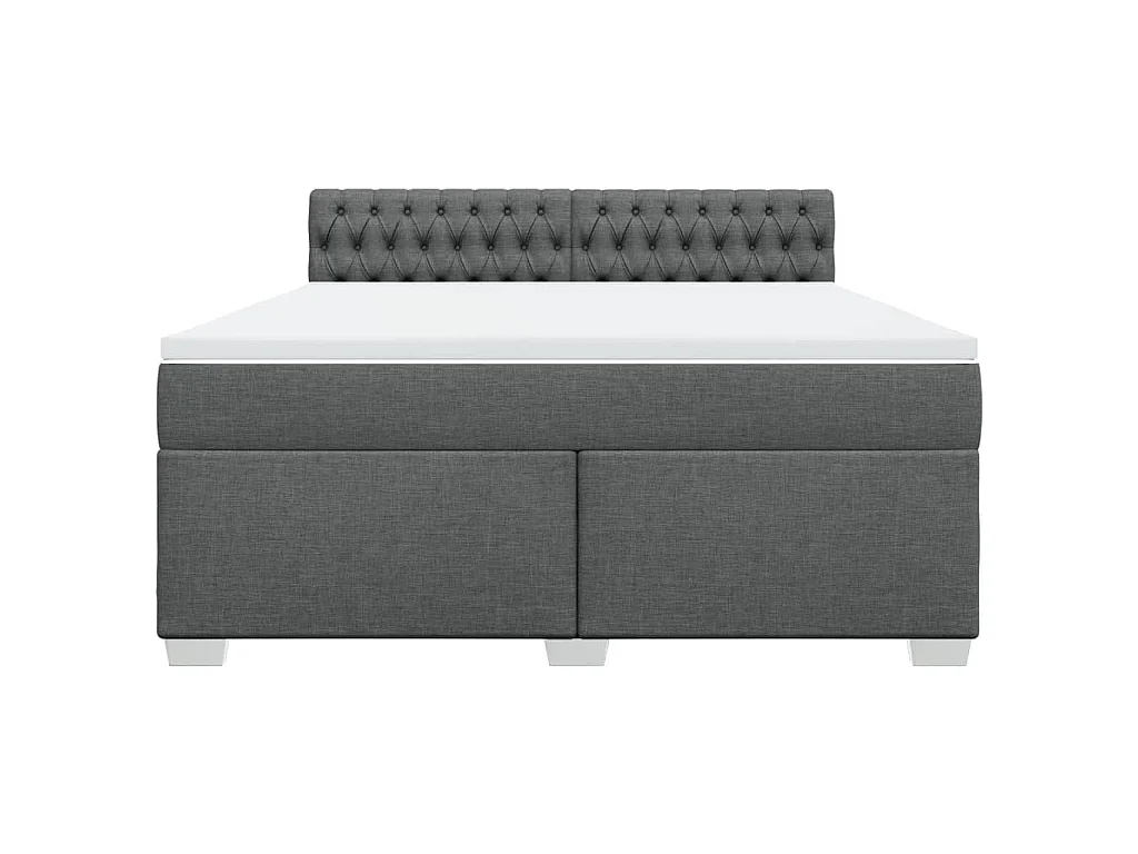 Boxspring met matras stof donkergrijs 180x200 cm