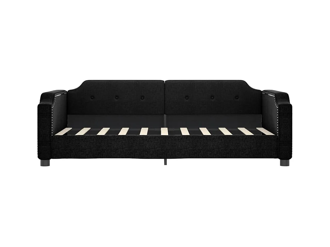 Lit de jour avec lit gigogne noir 90x190 cm tissu