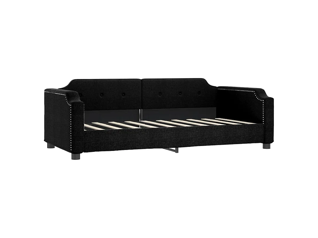 Divano Letto con Letto Estraibile Nero 90x190 cm in Tessuto