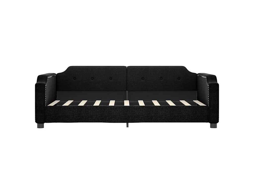 Divano Letto con Letto Estraibile Nero 90x190 cm in Tessuto