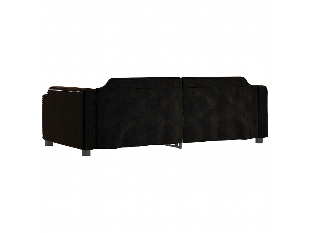 Divano Letto con Letto Estraibile Nero 90x190 cm in Tessuto