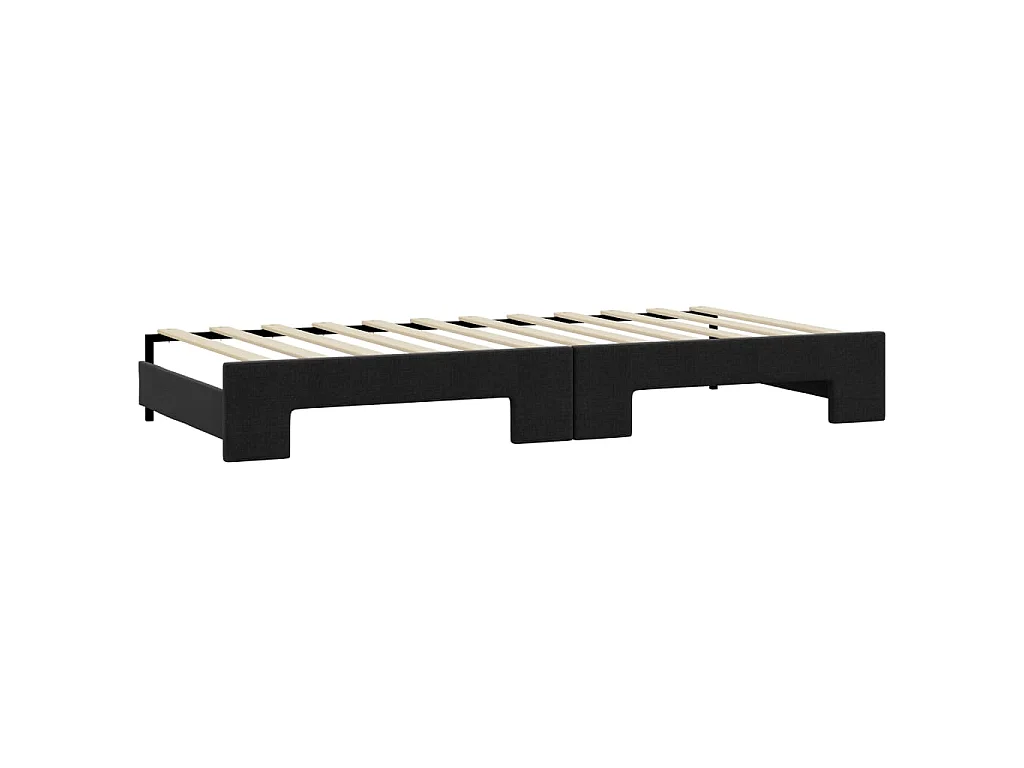 Divano Letto con Letto Estraibile Nero 90x190 cm in Tessuto