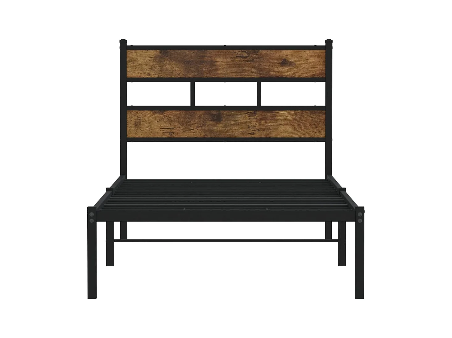 Cadre de lit en métal sans matelas chêne fumé 100x190 cm
