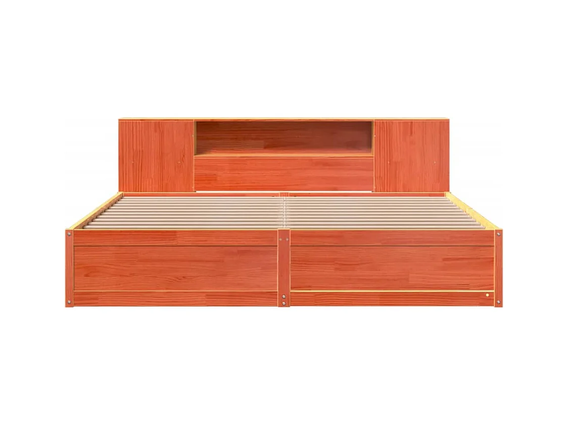 Cadre de lit sans matelas cire marron 180x200cm bois pin massif