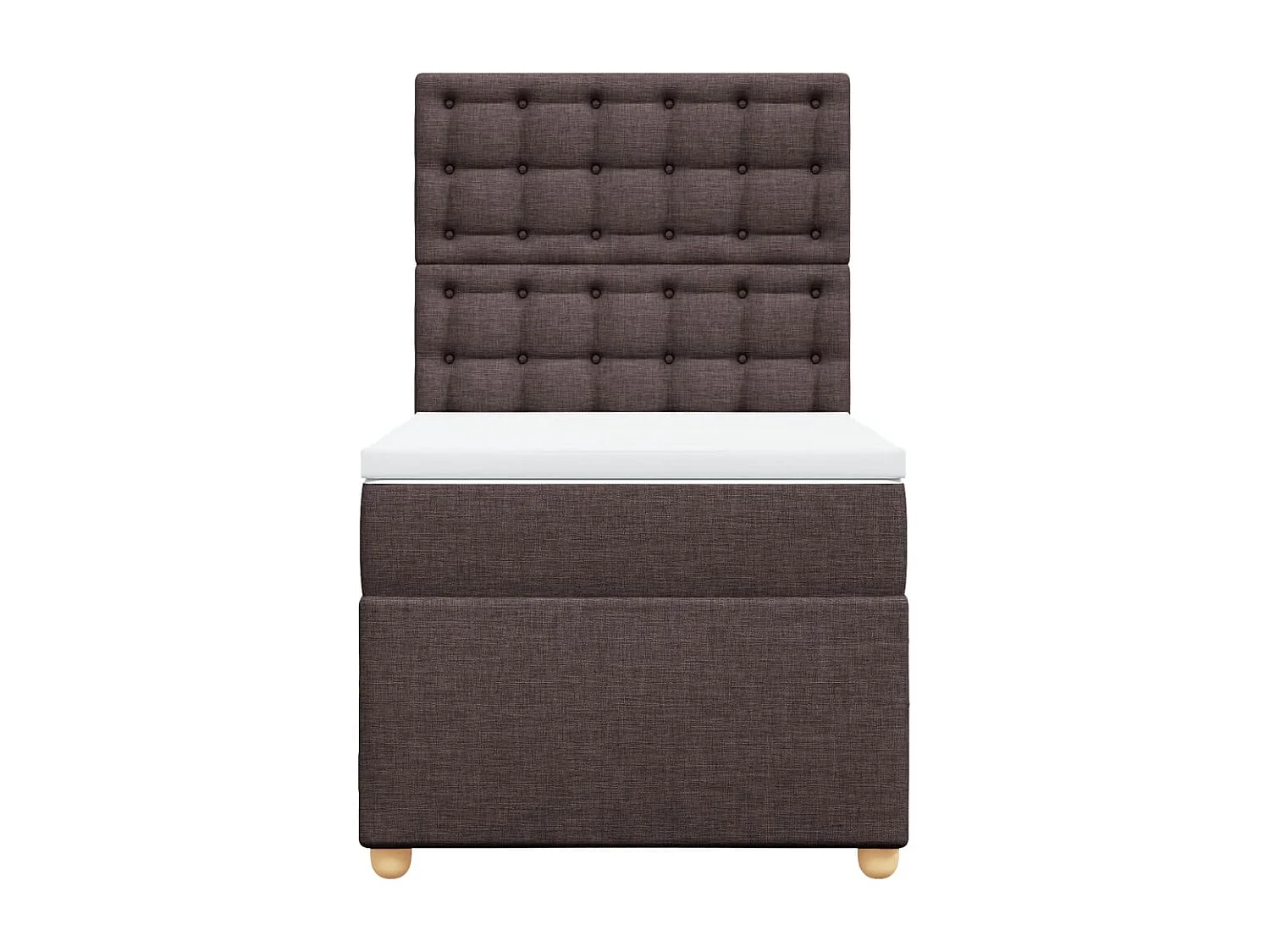 Boxspring met matras stof donkerbruin 90x200 cm