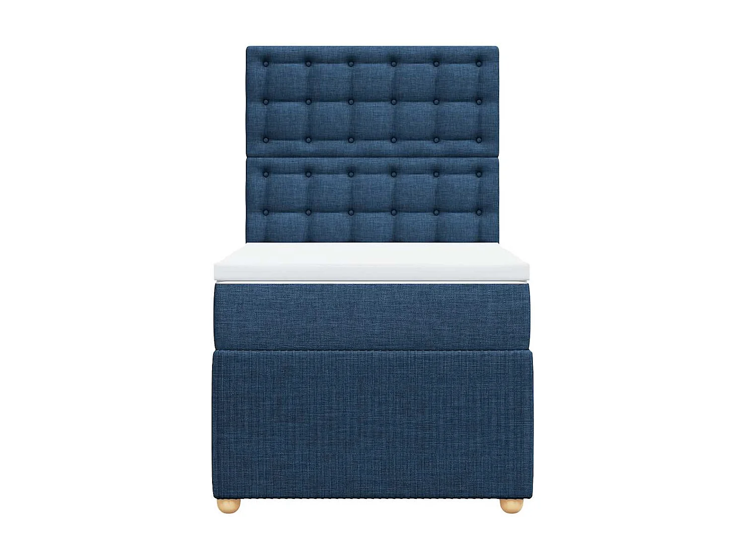 Sommier à lattes de lit avec matelas Bleu 90x200 cm Tissu