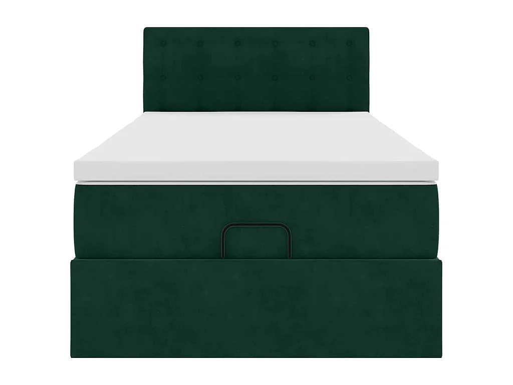 Ottoman-Bett mit Matratze Dunkelgrün 90x200 cm Samt