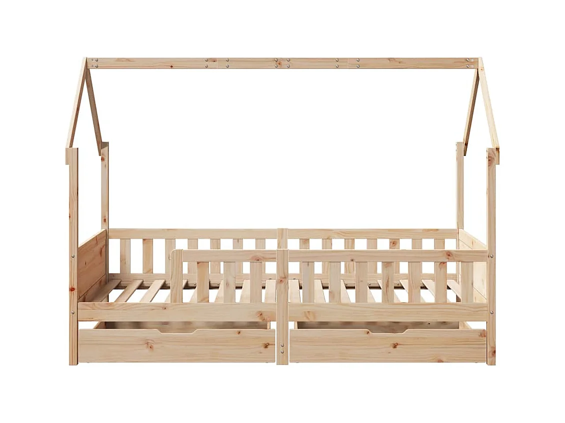 Cadre de lit enfants avec tiroirs sans matelas 90x200 cm bois