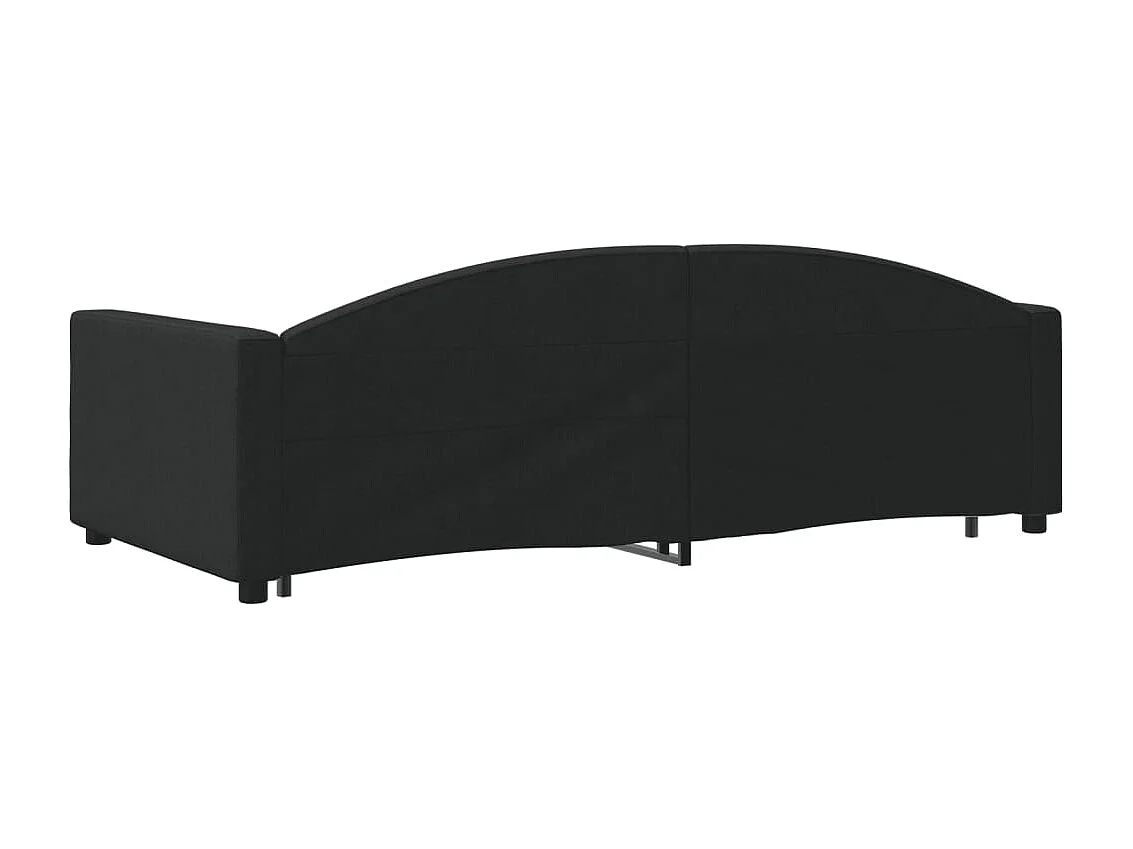 Tagesbett Ausziehbar mit Schubladen Schwarz 100x200 cm Stoff