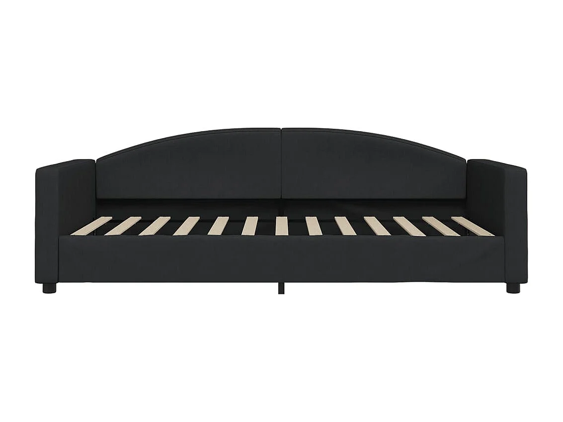 Tagesbett Ausziehbar mit Schubladen Schwarz 100x200 cm Stoff