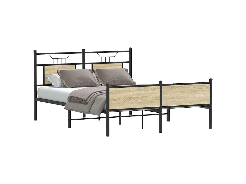 Cadre de lit sans matelas chêne sonoma 140x200 cm