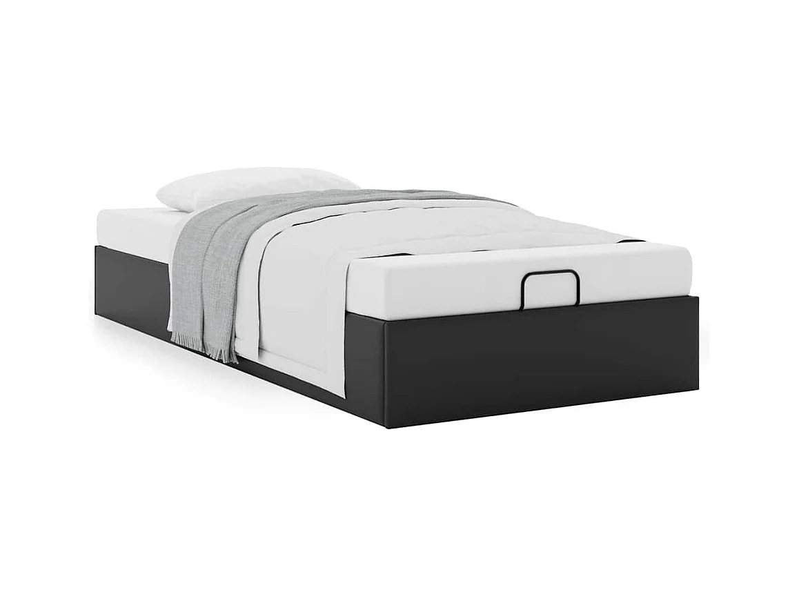 Cadre de lit ottoman sans matelas noir 90x200 cm similicuir