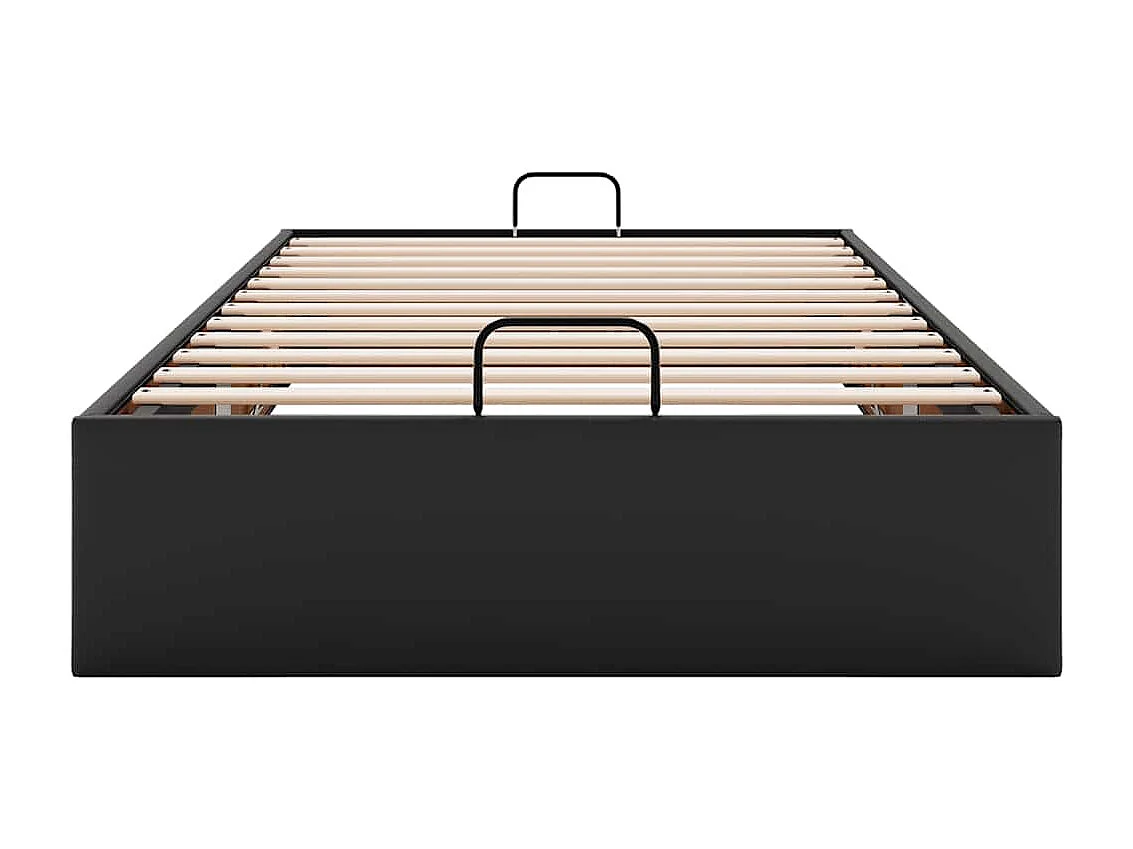 Ottoman-Bett ohne Matratze Schwarz 90x200 cm Kunstleder