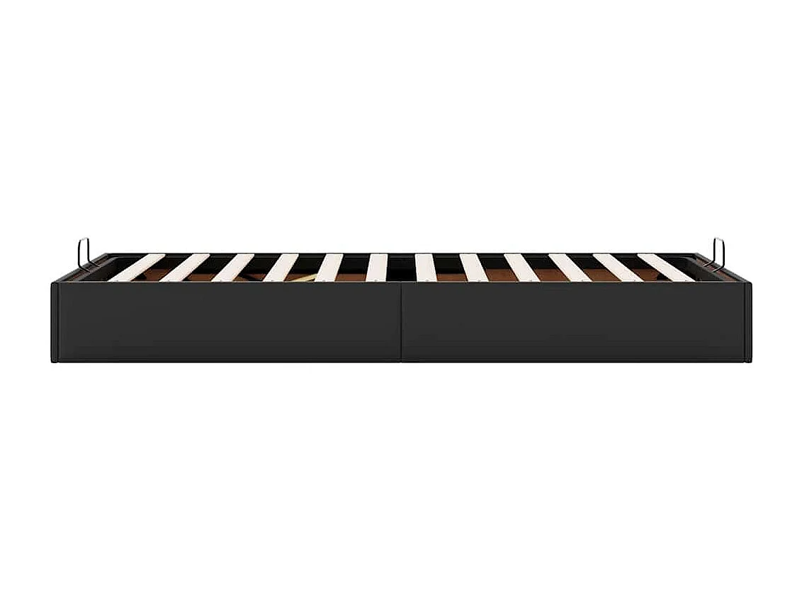 Ottoman-Bett ohne Matratze Schwarz 90x200 cm Kunstleder