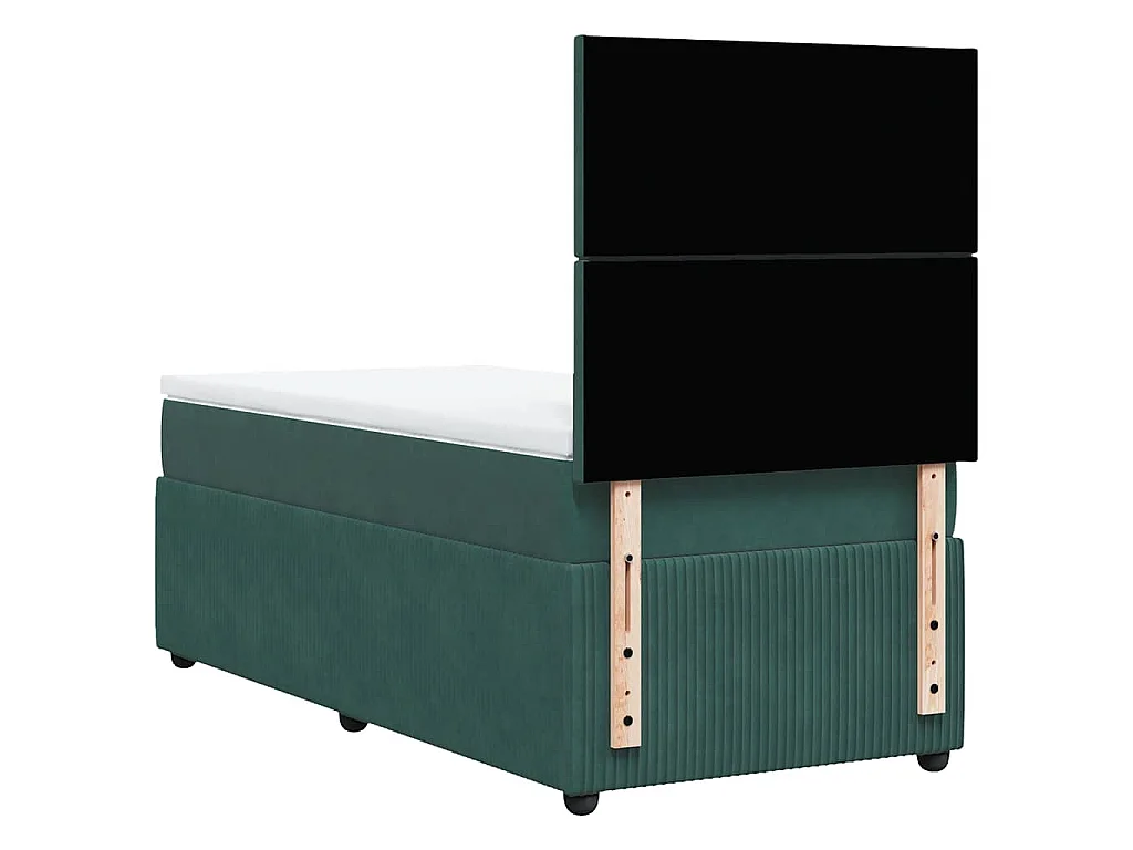 Sommier à lattes de lit avec matelas Vert foncé 90x190 cm