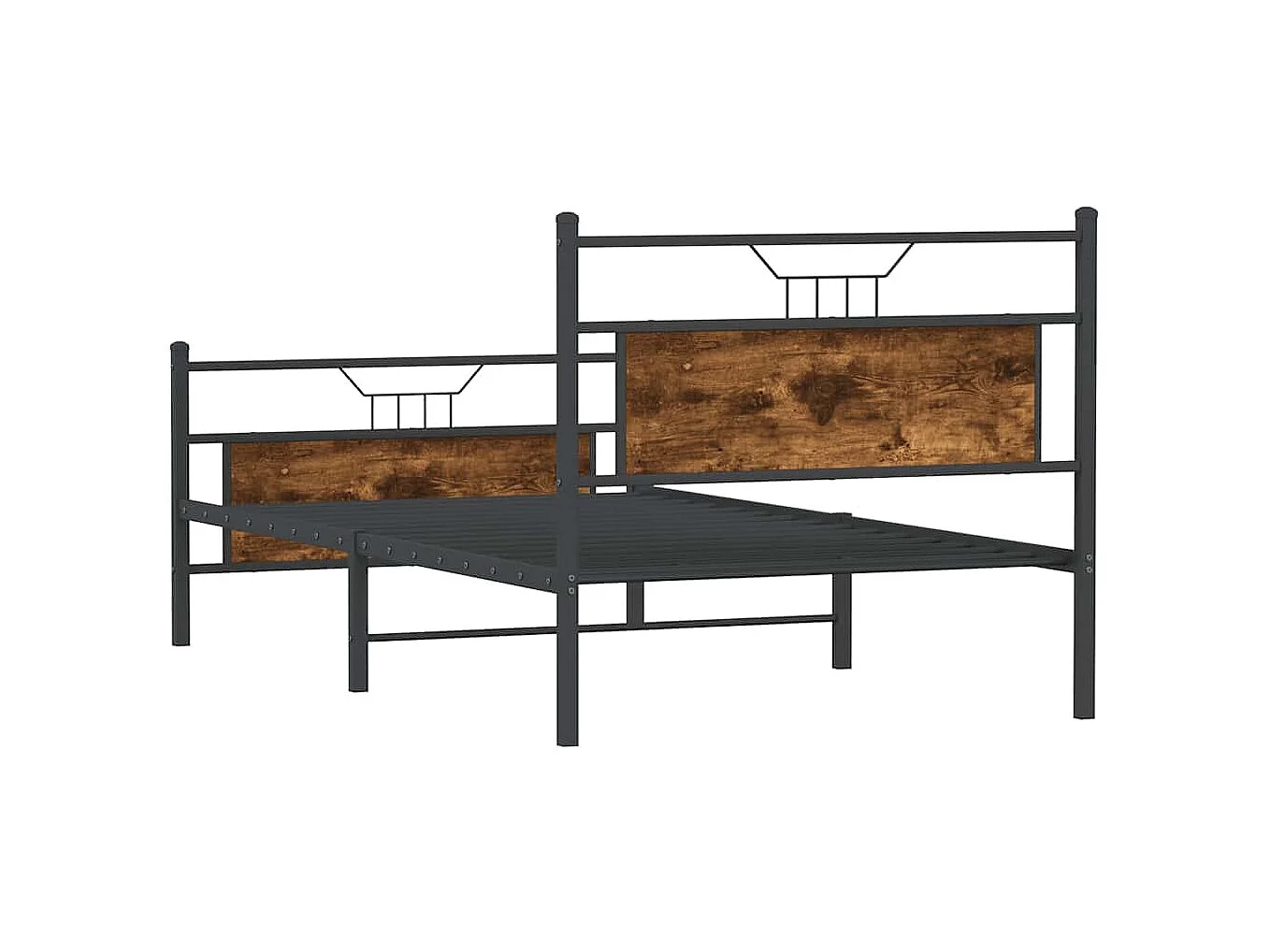 Cadre de lit sans matelas chêne fumé 100x190 cm bois ingénierie