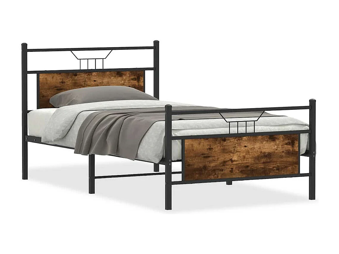 Giroletto senza Materasso Rovere Fumo 100x190 cm in Truciolato