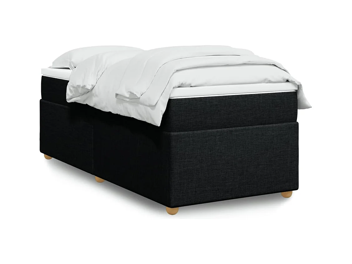 Giroletto a Molle con Materasso Nero 100x200 cm in Tessuto