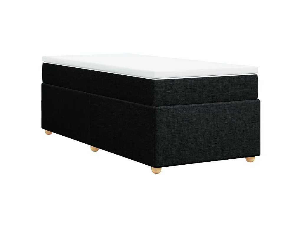 Boxspring met matras stof zwart 100x200 cm