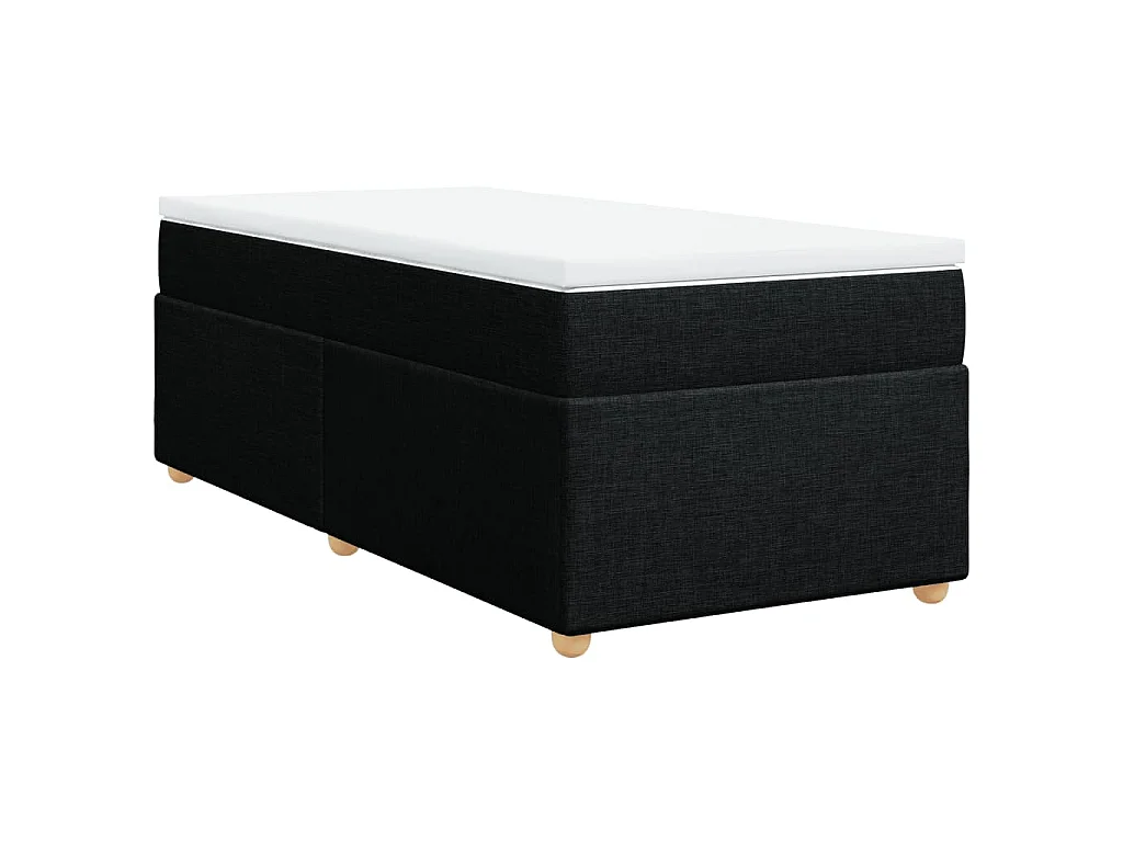 Boxspring met matras stof zwart 100x200 cm