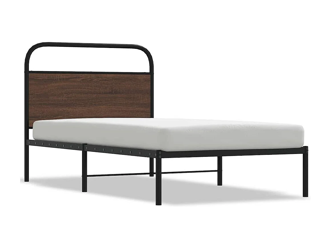 Bedframe zonder matras bewerkt hout bruin eikenkleur 100x190 cm