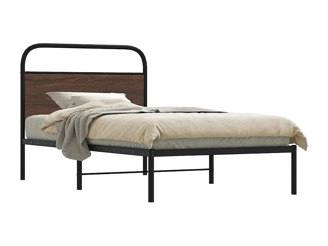 Bedframe zonder matras bewerkt hout bruin eikenkleur 100x190 cm