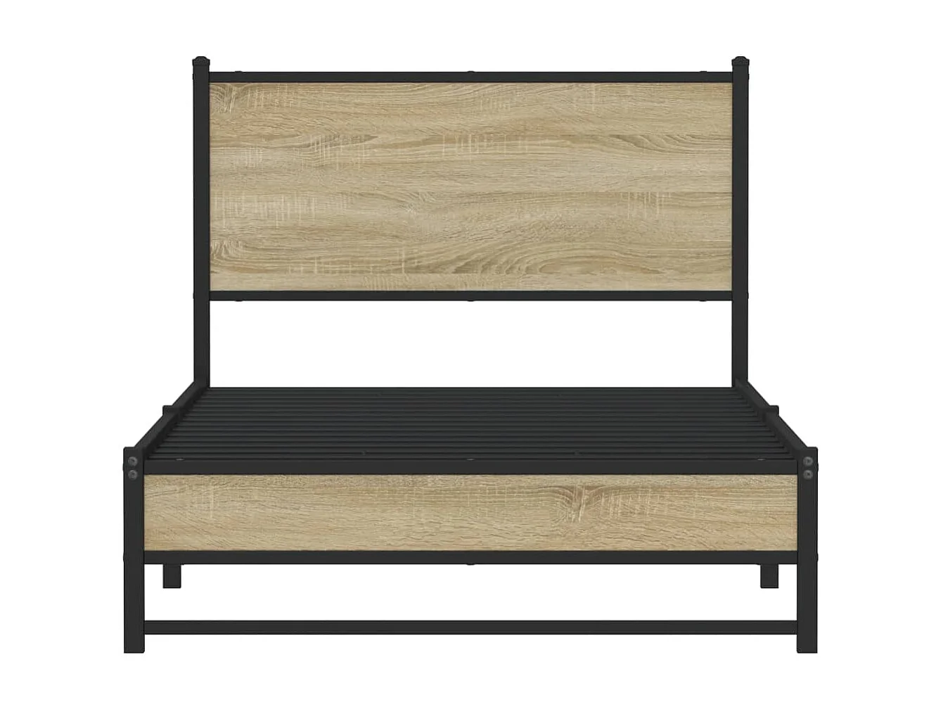 Cadre de lit en métal sans matelas chêne sonoma 100x190 cm