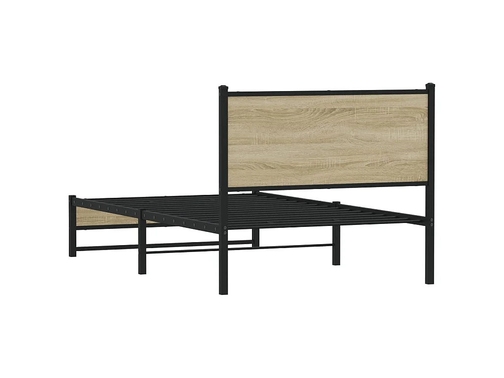 Giroletto senza Materaso in Metallo Rovere Sonoma 100x190 cm