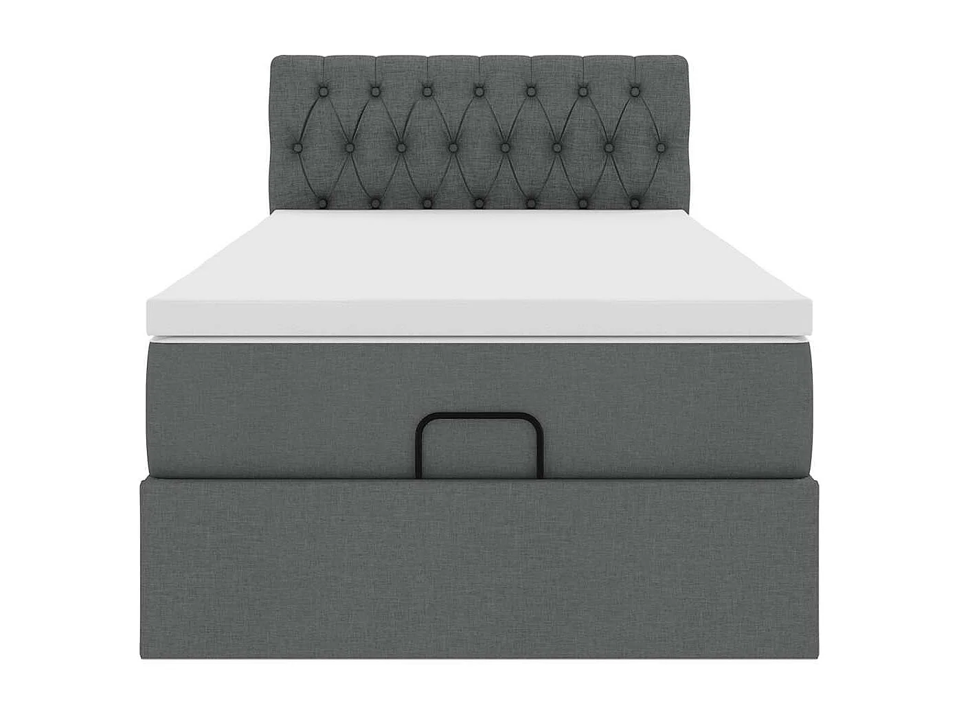 Estrutura cama otomana colchão 90x190 cm tecido cinzento escuro