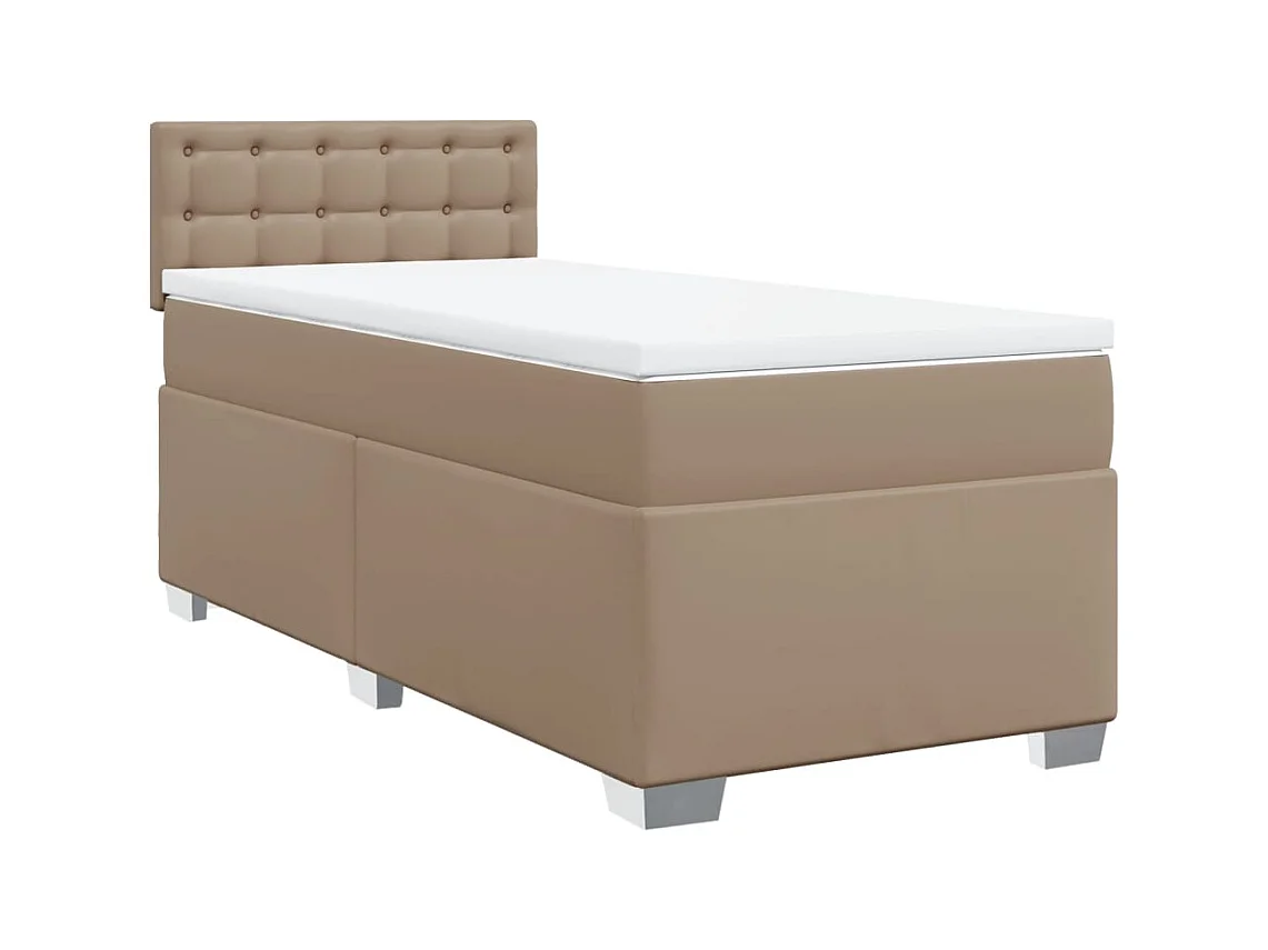 Sommier à lattes de lit avec matelas Cappuccino 90x200 cm